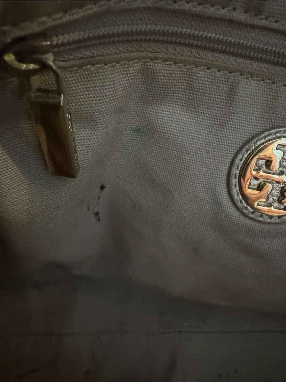 Tory Burch Neutral Straw Tote with Gold Trim